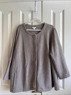 J. Jill Neutral Taupe Open-Front Lightweight Jacket 2X